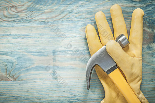 <strong>羊角锤</strong>木板结构的皮革安全手套