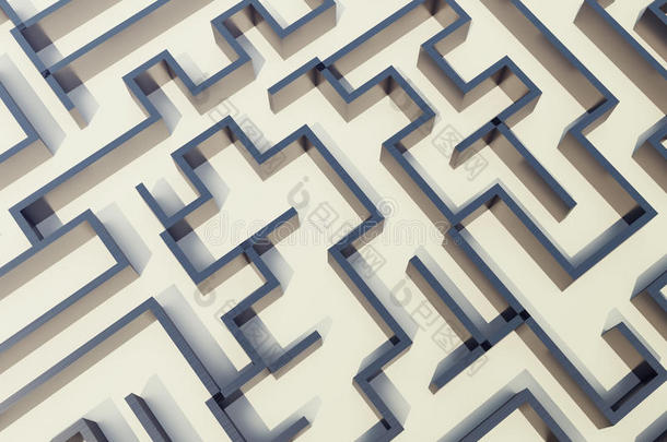 三维插图共圆迷宫，复杂问题解决概念