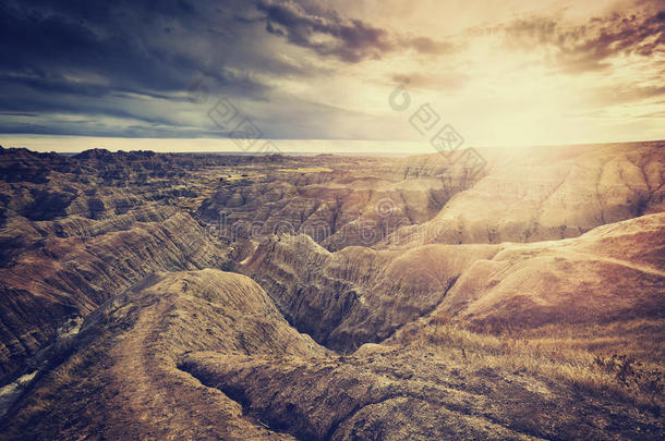 荒地峡谷颜色达科他州风景