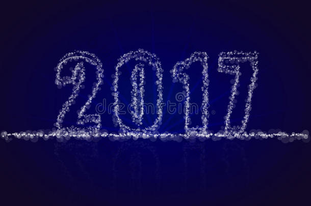 抽象快乐的2017年背景贺卡。 2017年签署c