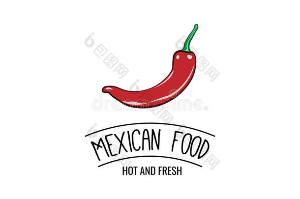 辣椒标签。 墨西哥食物。 传统的墨西哥菜