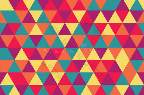 抽象三角形无缝图案，柔和的颜色。