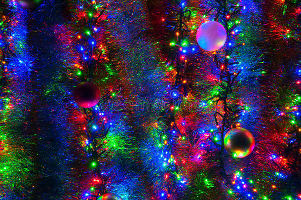 圣诞装饰品和彩灯