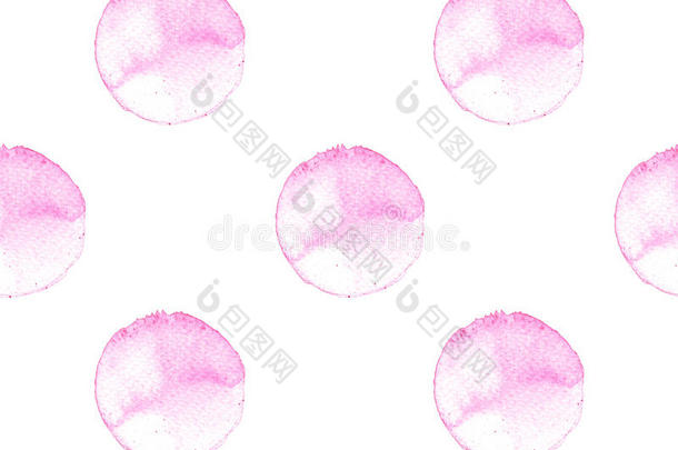 手绘点图案。 抽象水彩纹理形状粉红色。 设计插图图像。 婴儿淋浴