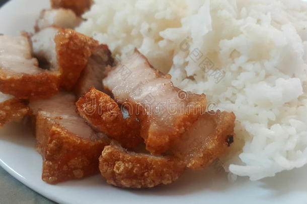 食物菜单猪肉大米泰语