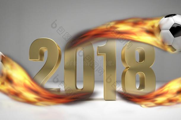 足球足球。 2018年燃烧火焰足球