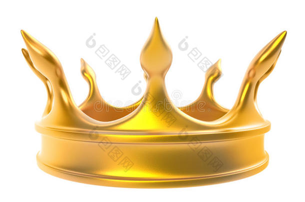 白色背景上隔离的<strong>金色皇冠</strong>。
