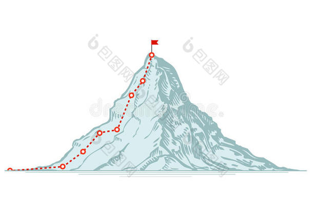 成就目<strong>标高</strong>山登山者运动