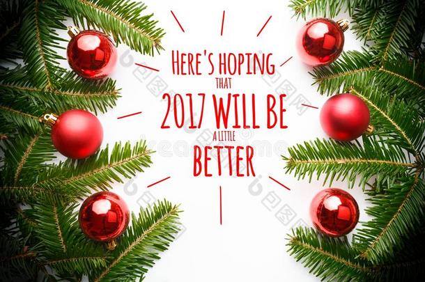 圣诞装饰品与问候`在这里`希望2017<strong>年会</strong>更好一点的`