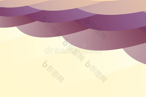 抽象分形，层层重叠的不规则椭圆形，黄色、橙色和紫色