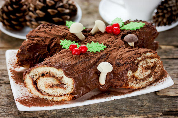 圣诞尤乐原木蛋糕装饰巧克力<strong>冬菇</strong>
