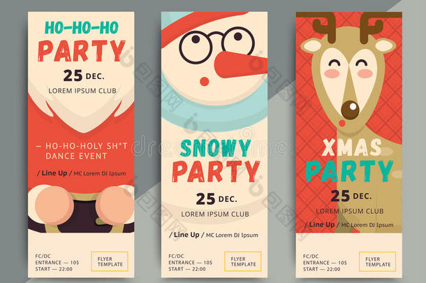 圣诞<strong>派对</strong>传单模板设计。 圣诞海报在的圣诞海报