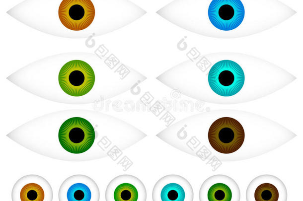 彩色眼球图标-视觉，美学概念图标