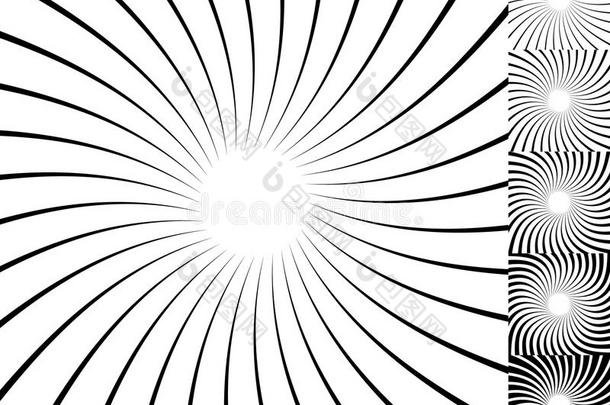 黑白放射线圆形图案