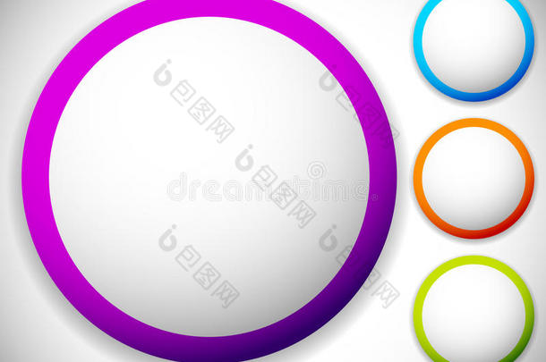 圆圈按钮，徽章空白背景四种颜色