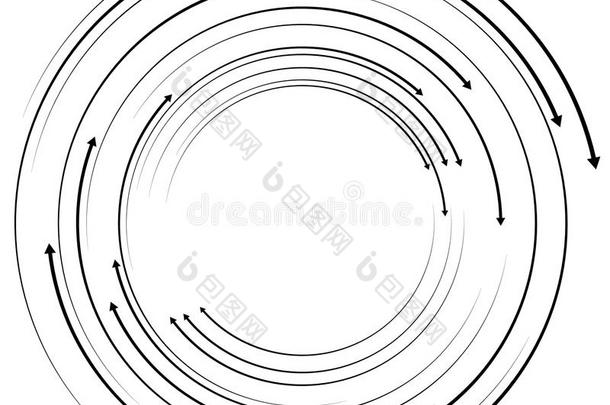 同心圆箭头。 随机动态圆圈箭头。
