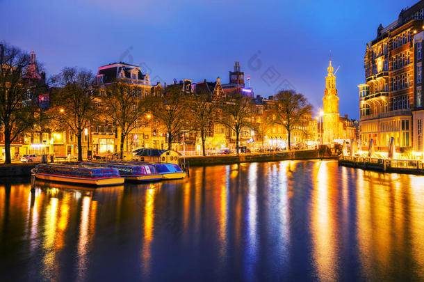 阿姆斯特丹城市景观与阿姆斯特丹河