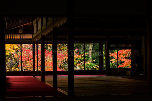 秋色背后的十聚安寺建筑，京都
