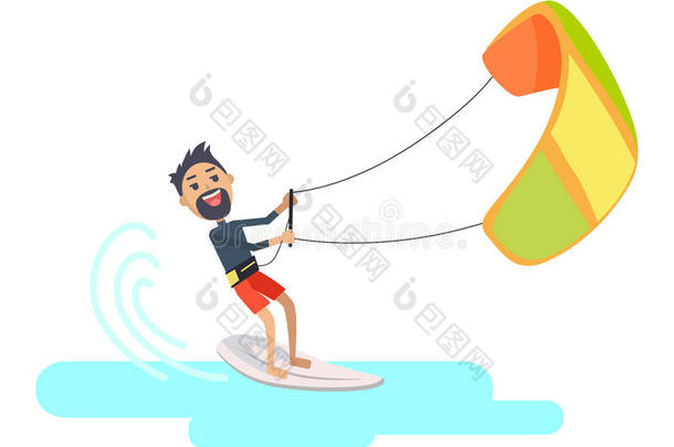 运动员参加风筝冲浪西班牙节