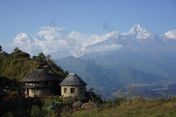 安纳普拉纳地区领域鱼尾风景