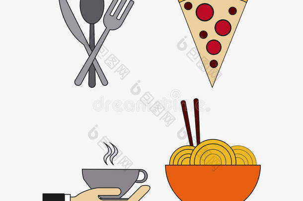 餐饮服务菜单食品图标