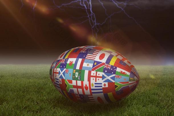 橄榄球世界杯国际球的复合图像