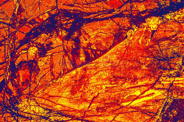 彩色的，抽象的矿物图案在偏光显微照片。