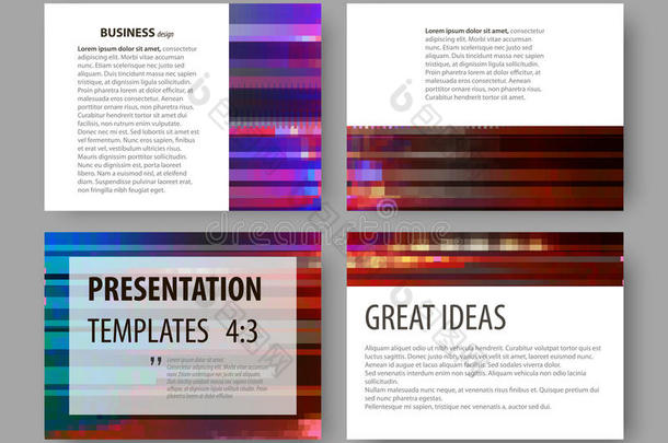 演示幻灯片的业务模板。 矢量设计中的抽象布局。 由五颜六色制成的闪光背景