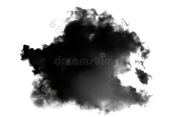 白色背景上的乌云或烟雾