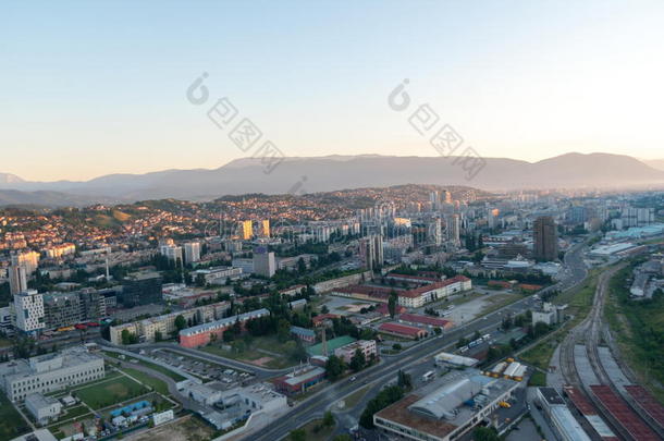 萨拉热窝空中城市景观图