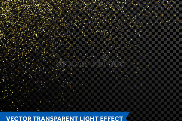 金色闪光的抽象金星尘埃跟踪闪闪发光的粒子