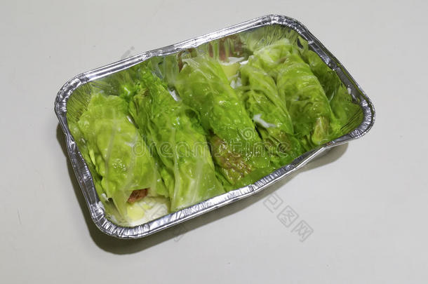 肉馅圆白菜卷