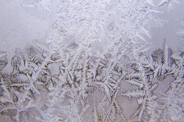 磨砂玻璃纹理作为背景。 冬天，寒冷的天气概念