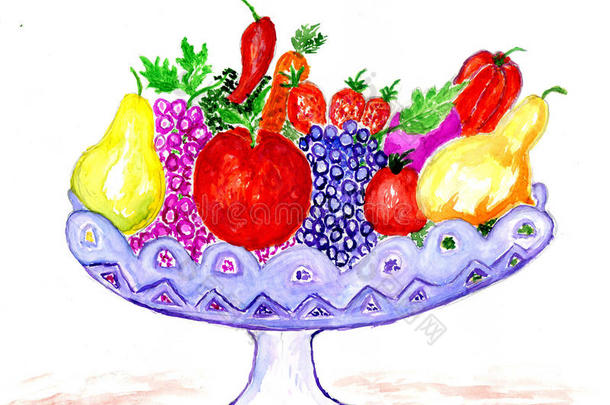 花瓶艺术中的水果