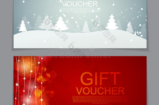 圣诞和新年折扣券礼品券模板