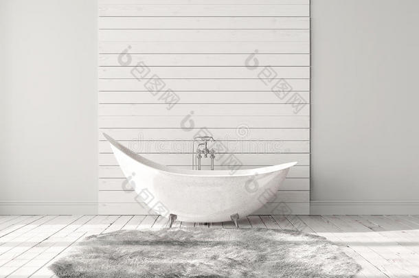 空白明亮的浴室