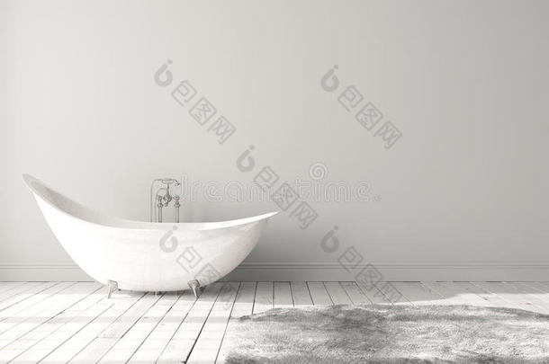 空白明亮的浴室