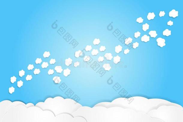 云排列成箭头形状，增加概念，业务背景