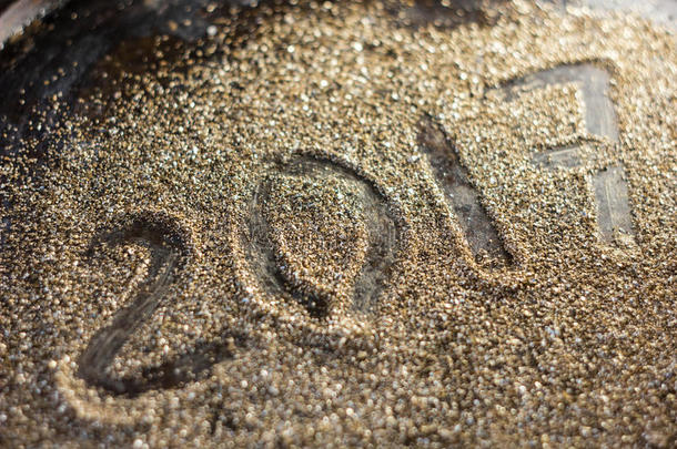 2017年新年理念。 编号2017关于金沙纹理。