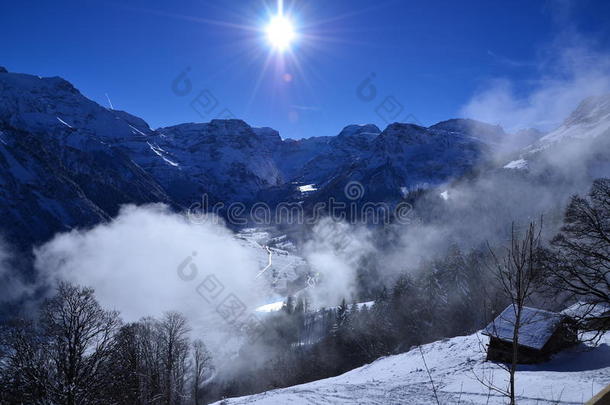 布劳恩瓦尔德在瑞士雪山