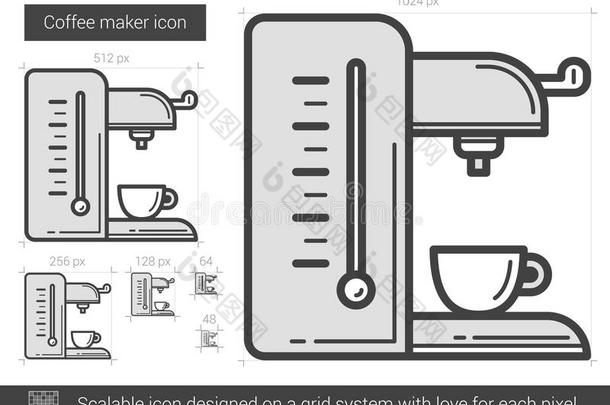 咖啡机线图标。