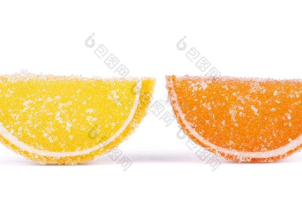 水果<strong>果冻</strong>。 <strong>果冻</strong>糖果柑橘的形式小叶上分离