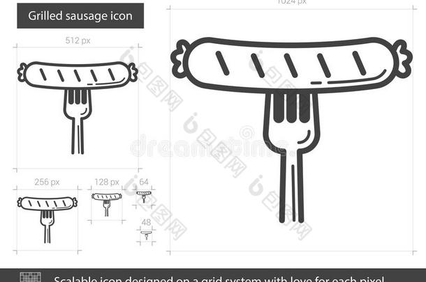 <strong>烤肠</strong>线图标。