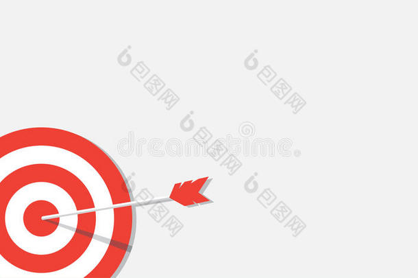 红色目标上的箭头。 成功和获胜的背景概念