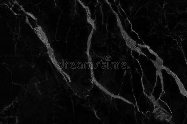 黑色大理石图案纹理背景。 抽象的天然大理石黑白设计。