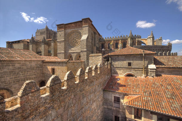 西班牙阿维拉的古城墙
