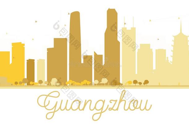 广州市天际线金色剪影。