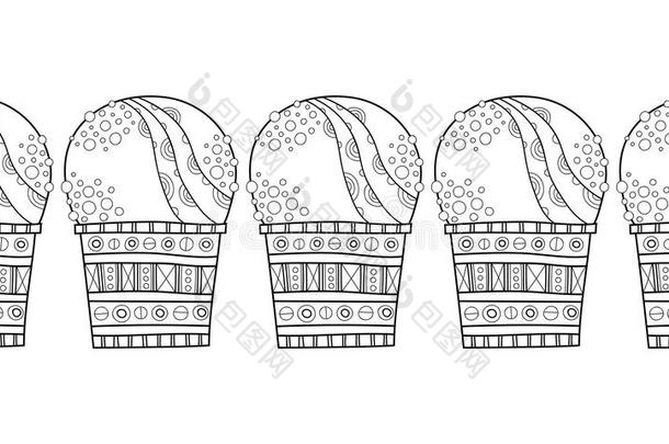 装饰<strong>边框</strong>与图案冰淇淋装饰，着色，剪<strong>贴</strong>簿