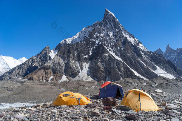 营地在康科迪亚营地与米特雷峰，K2Trek，巴基斯坦