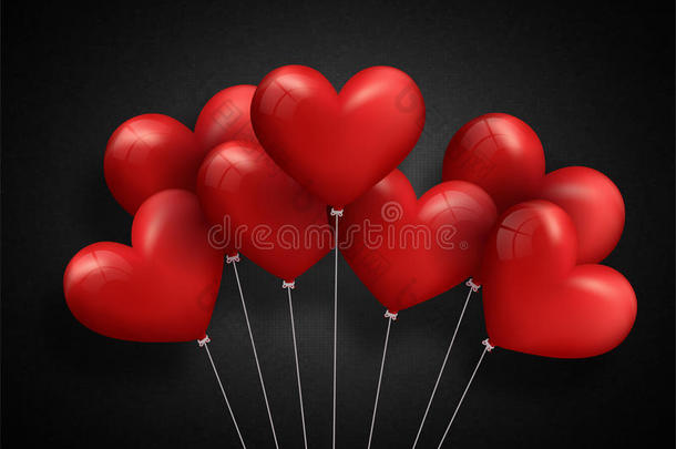 恋情背景气球横幅卡片
